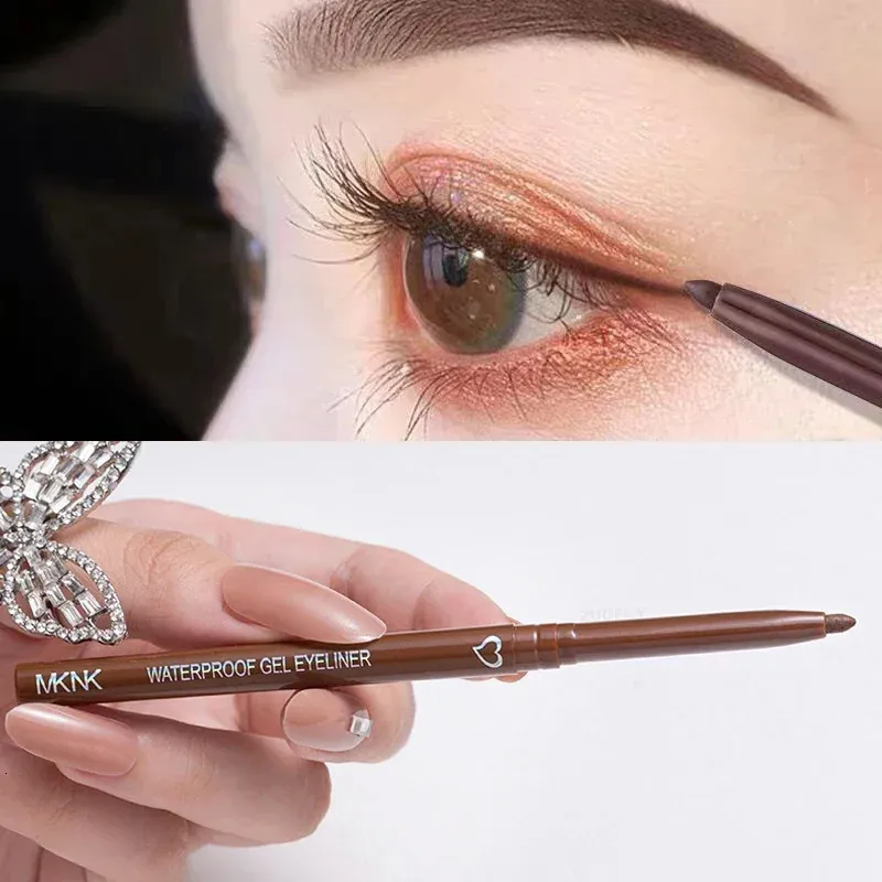 1 PC Eyeliner étanche Gel Crayon Matte Silkworm Brown dure ne pas fleurir le revêtement pour les yeux de séchage rapide 240510