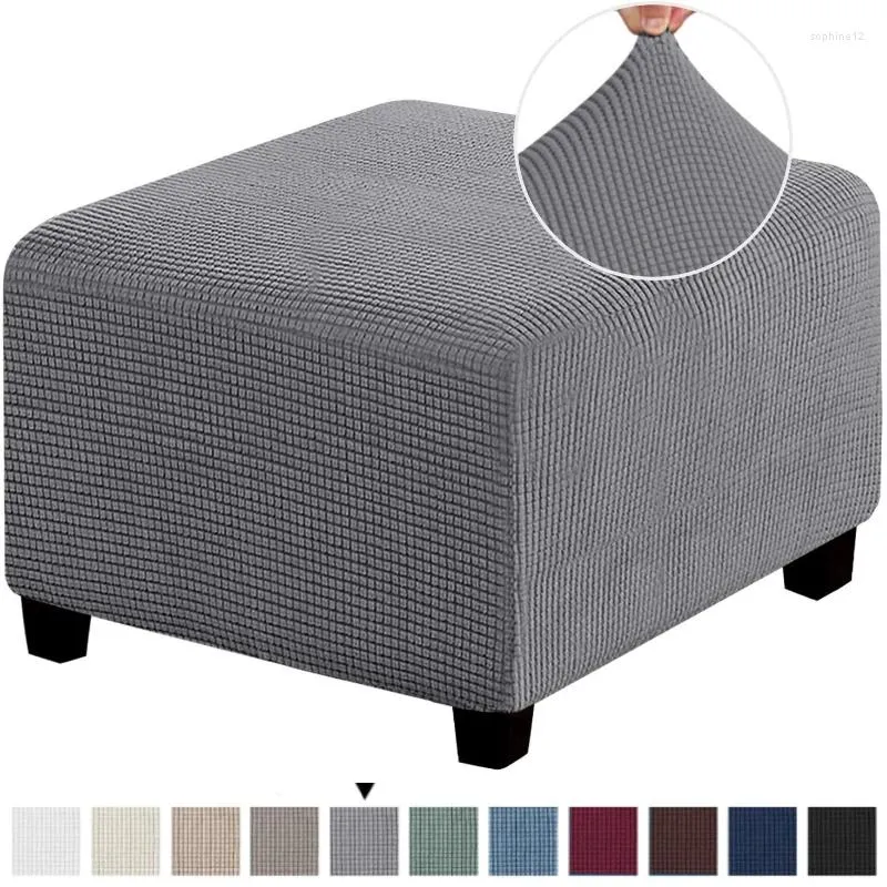 Couvre-chaise carré jacquard couverture ottoman stretch tout compris tabouret de banc de tabouret