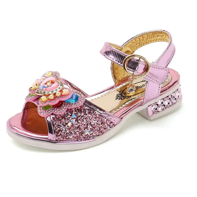 2023 Fashion Summer Childrens Shoes Soft Sole Princess Girls Sandals Little 240506