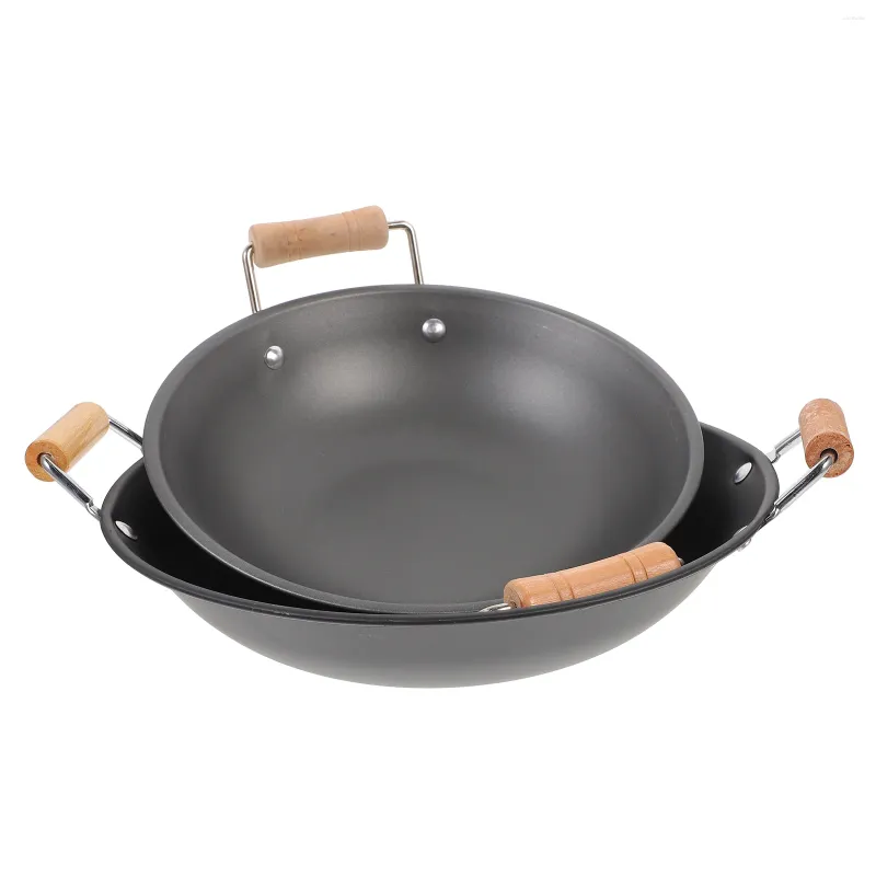 Pans Pandée en bois Pratique Portable Metal Portable Portable Small Pot Ustensile de cuisson de fruits de mer Travail sur l'approvisionnement de la cuisine