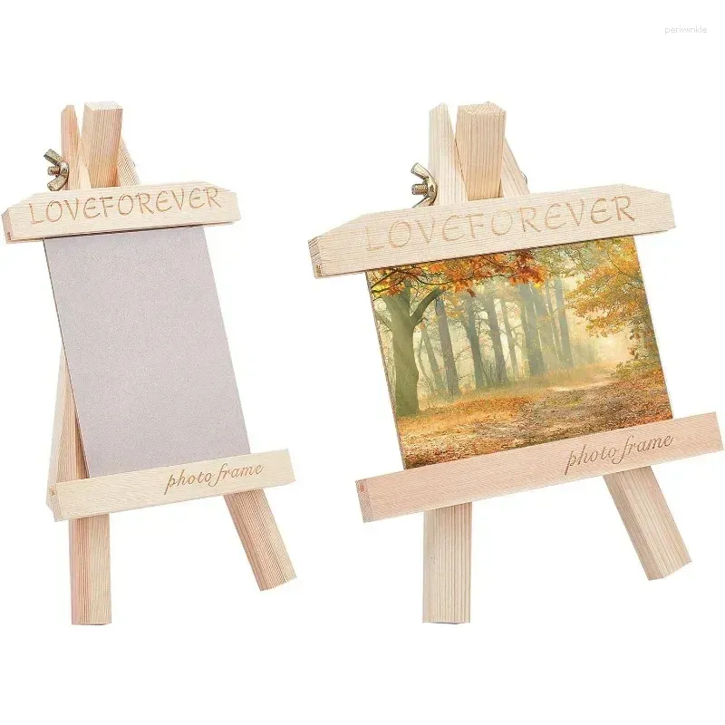 Frames 2 sets Natural Wood PO Solder Small Stupt Stand pour la note de peinture d'image