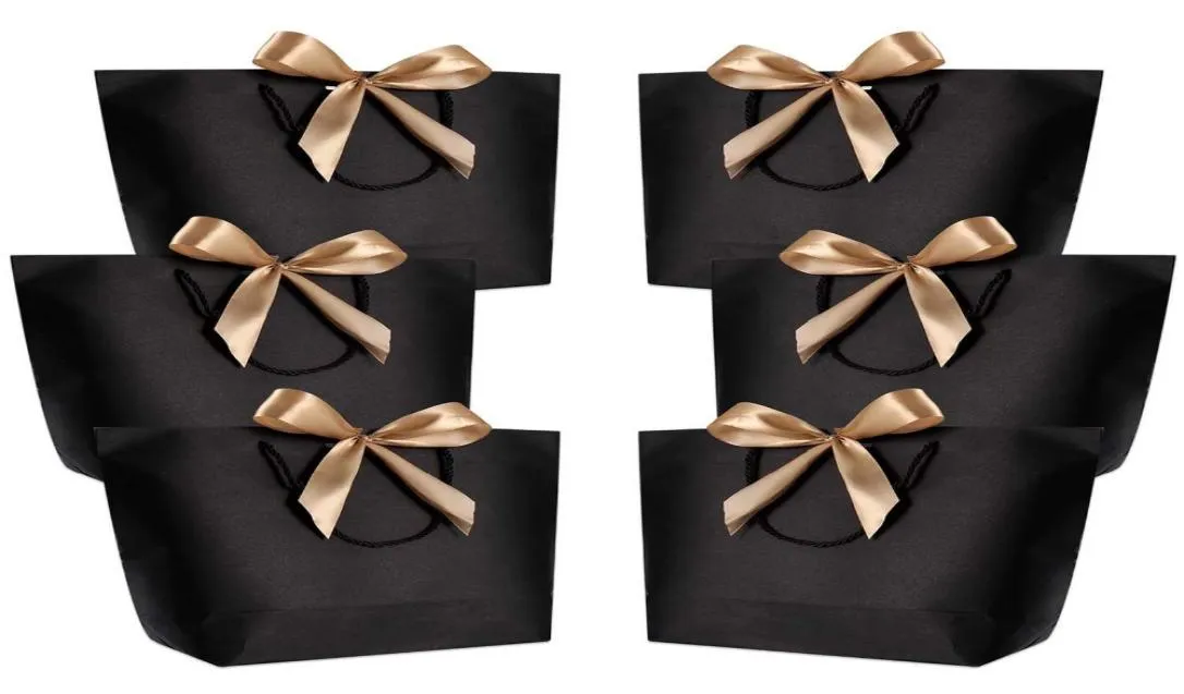 Gold Handle Kraft Paper Ebt Gift Baskets With Handles Ideal For Weddings, Baby Showers