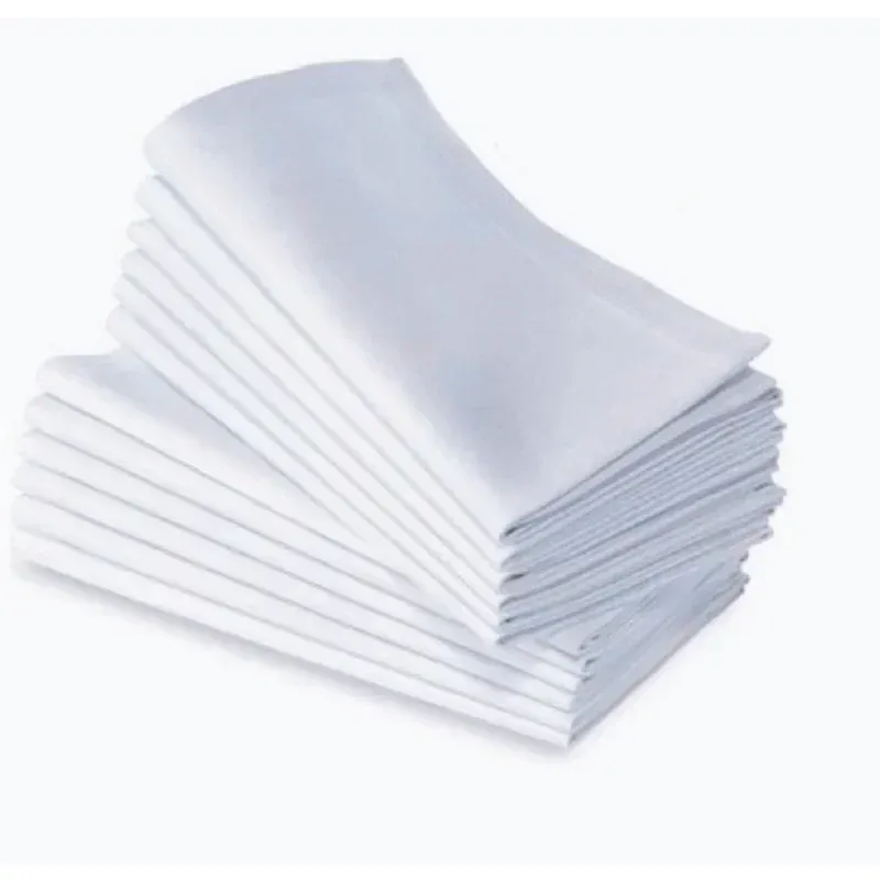 100% coton Restaurant Dîner en tissu blanc 50x50cm