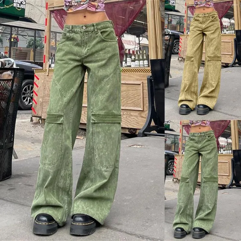 Calça feminina 2024 Cargo Mulher Roupas folgadas Cintura alta Zipper Slim Tawtring com bolsos Rajulgadores de pára -quedas harajuku streetwear