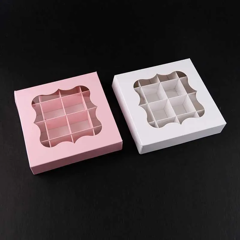 Confezione regalo lbsisi vita pasticceria scatola di carta cioccolato scatola rosa bianco a mano cottura cupcake per feste di nozze di compleanno 10 pezziq240511