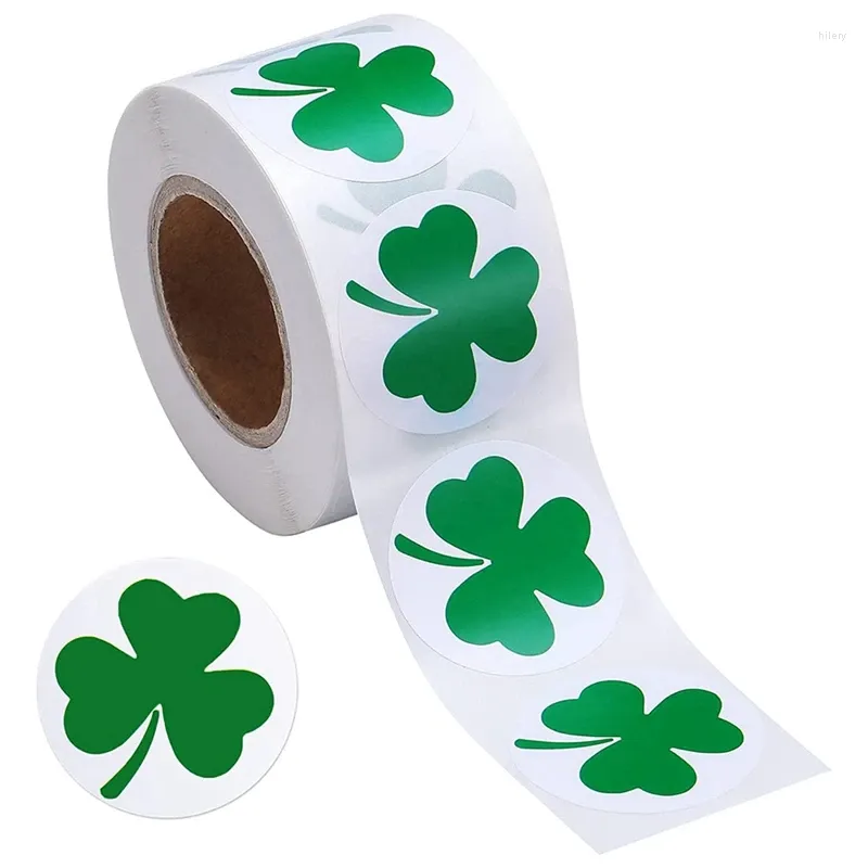 Present Wrap Patrick's Day Shamrock Stickers 1-1/2 Inch Adhesive Etikett för irländsk dekoration och hantverk