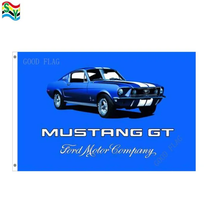 Mustang GT Flags Banner Size 3x5ft 90150cm Metal Grommetoutdoor Flag9143443