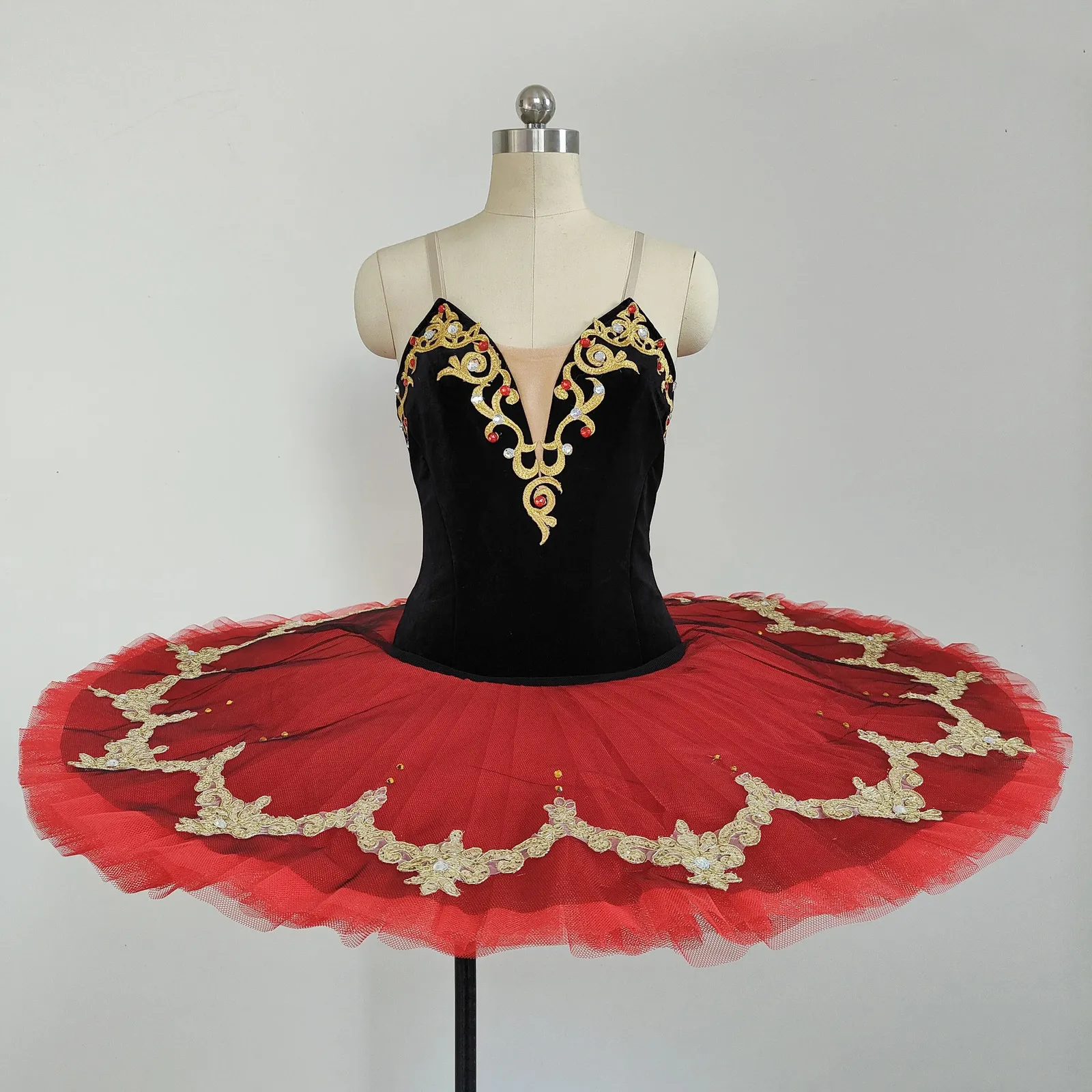 Ballerina Girls Ballet abito tutu danza da ballo costume pancake abito da festa rosso per bambini 240510
