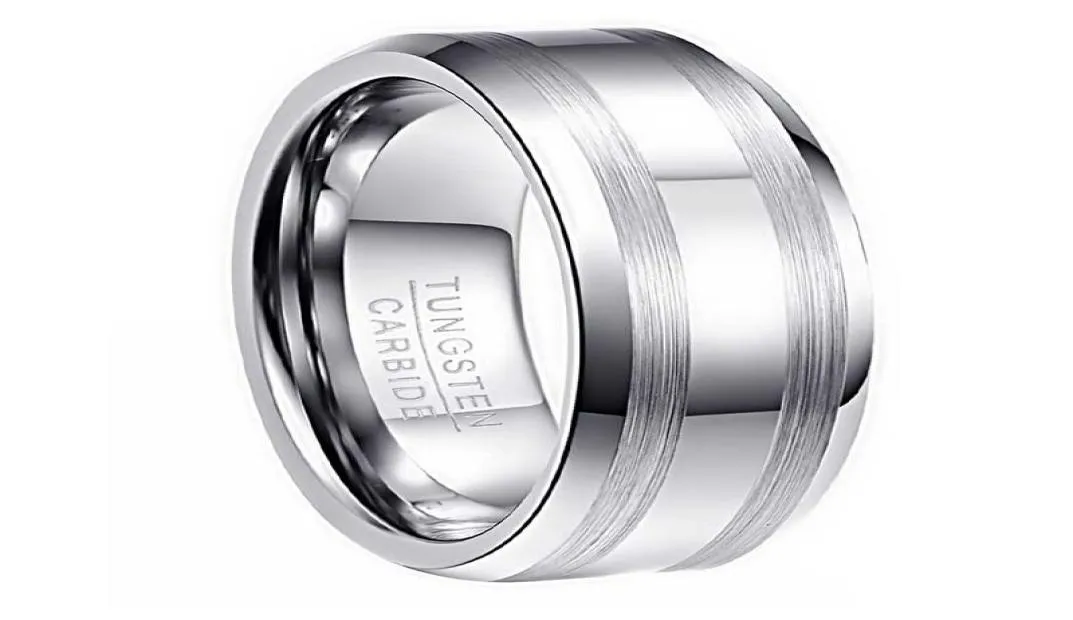 8 mm de large 23 mm d'épaisseur double lassa Stripe White K Tungsten Steel Ring Code American 614 avec un demi-yard7665988