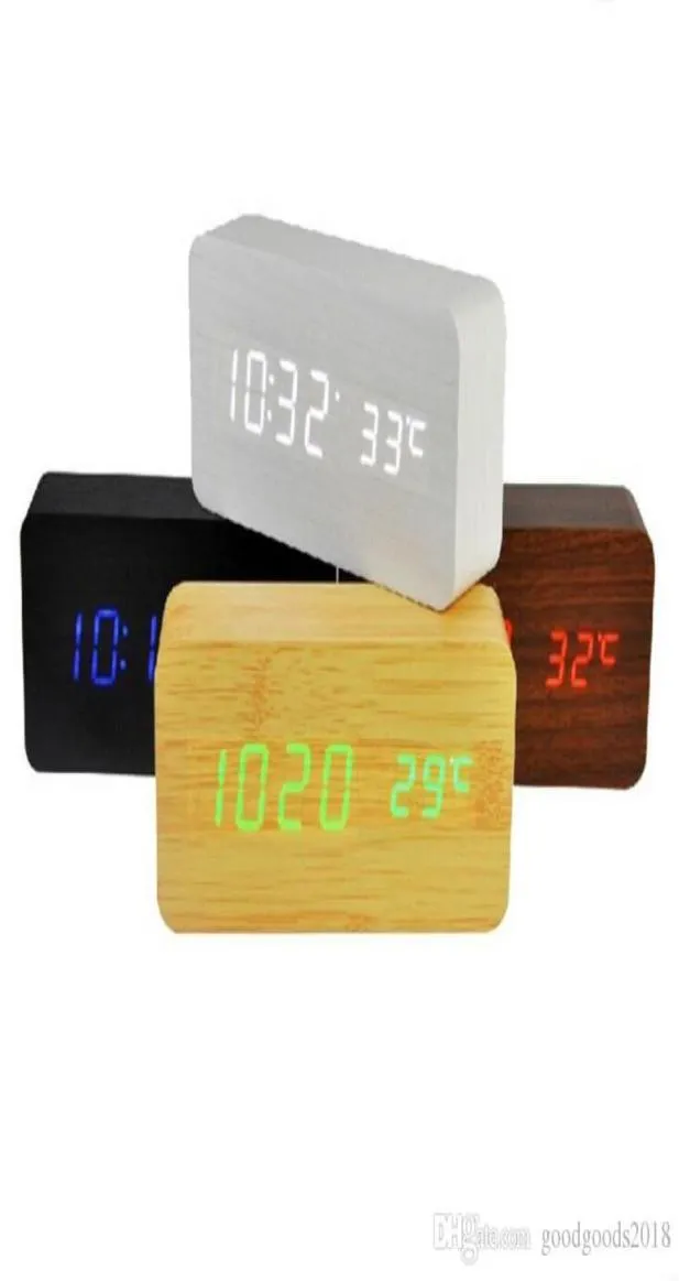 Upgrade fashion LED Alarm Clock despertador Temperature Sounds Control LED night lights display electronic Digital table clocks ST5903594