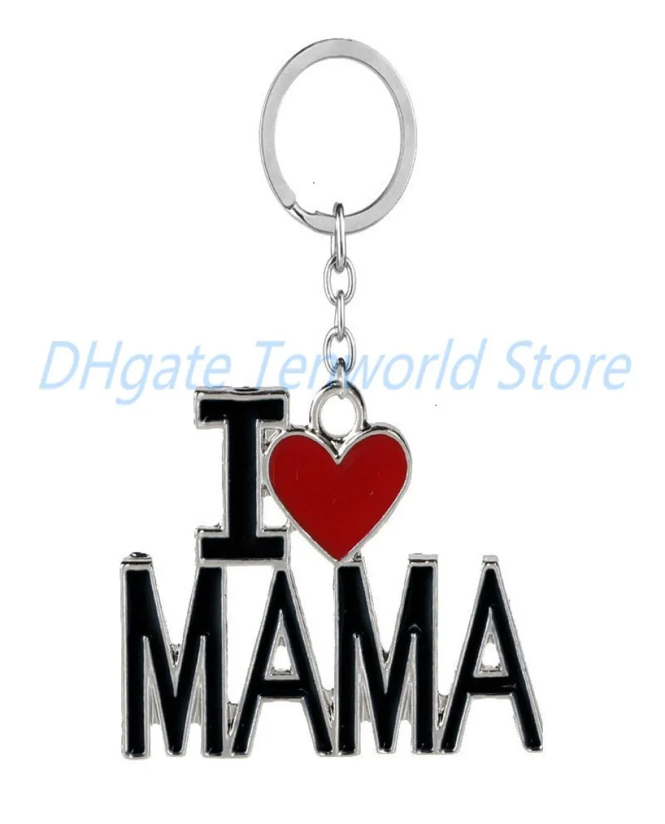 Metallfamilie Anhänger Keychain Ich liebe Mamamomdadpapa Briefketten Souvenir Schmuck Schmuck Ring Mutter Vater 039s Tag 6e3f6777322