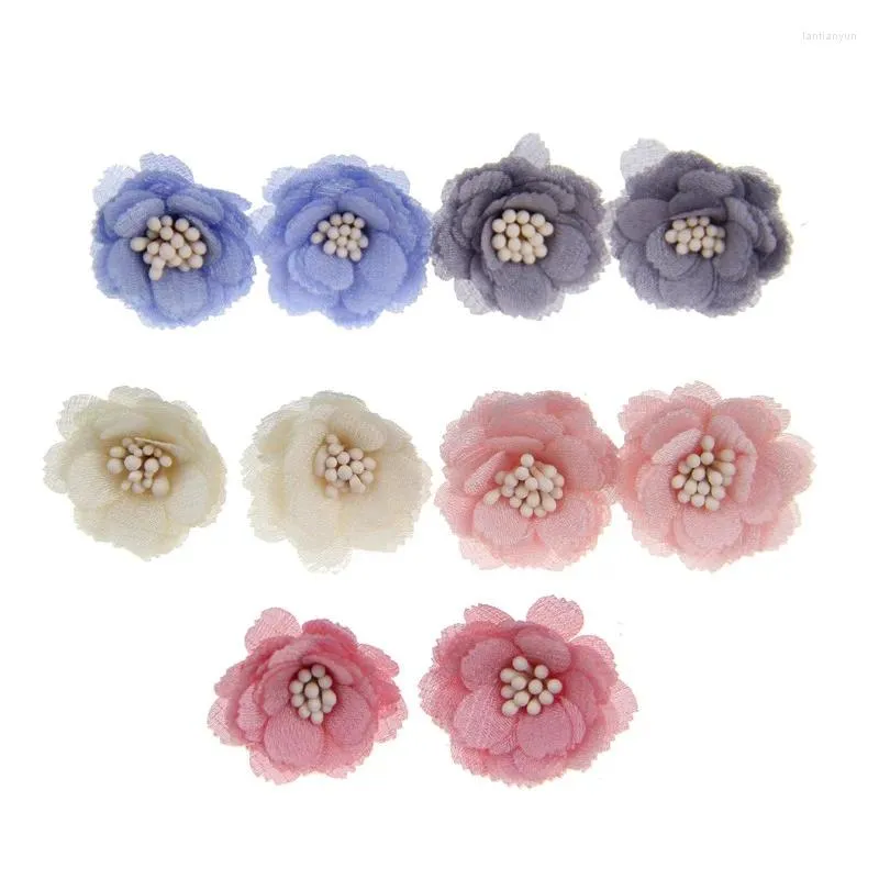 Fleurs décoratives 10pcs accessoires artificiels de cheveux de fleurs 3,3 cm