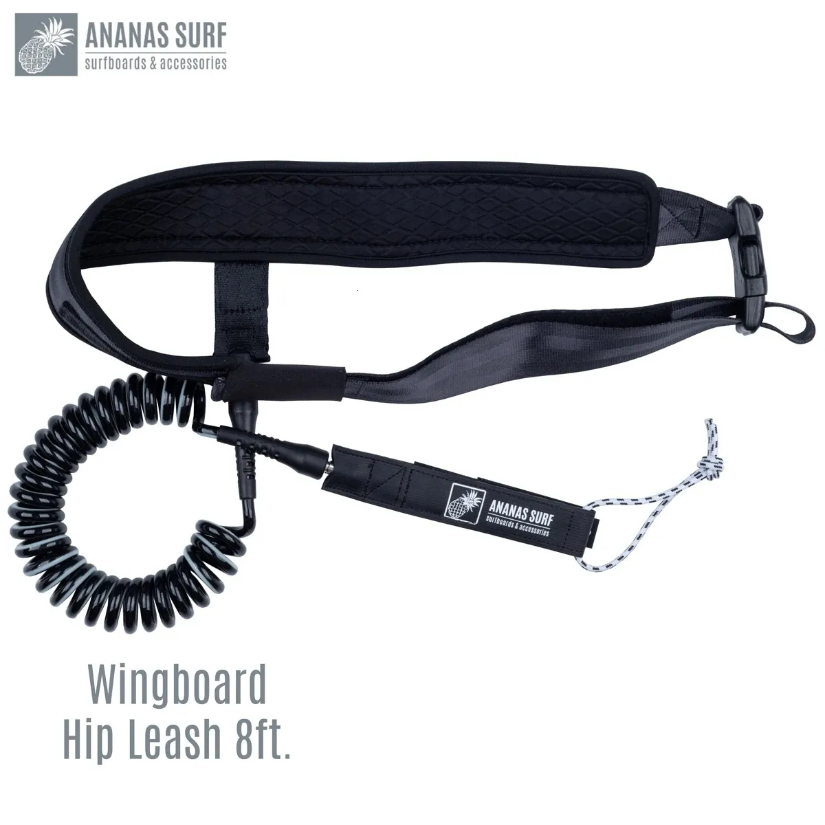 Ananas Surf Waist belt Coiled Leash 8 Ft. Wingboard Hydrofoil Wing SUP Paddle Board Rope 240507