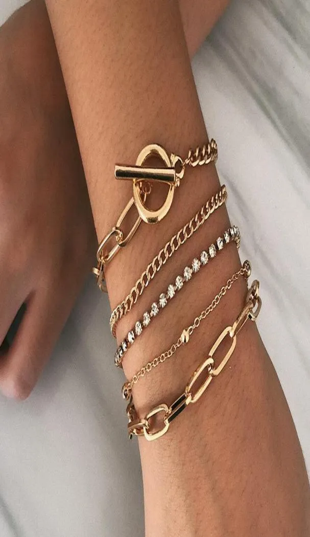 Bohemian Geometrisches Kristall Multi -Layer -Armbänder Armreifen Charme einstellbares Lasso Armband Set für Frauen Schmuckgeschenke9625480