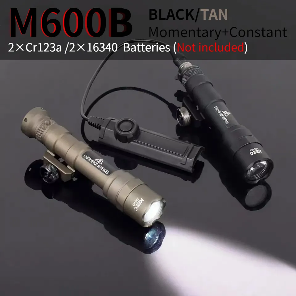 Tactical Surefir M600 M600B фонарик металлический CNC Fit 20 мм Picatinny Rail, тактические фонарики, включены выключателя давления