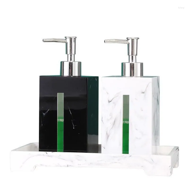 Dispensateur de savon liquide 1 pc 500 ml noir blanc de style européen de style bouteille de shampooing en résine
