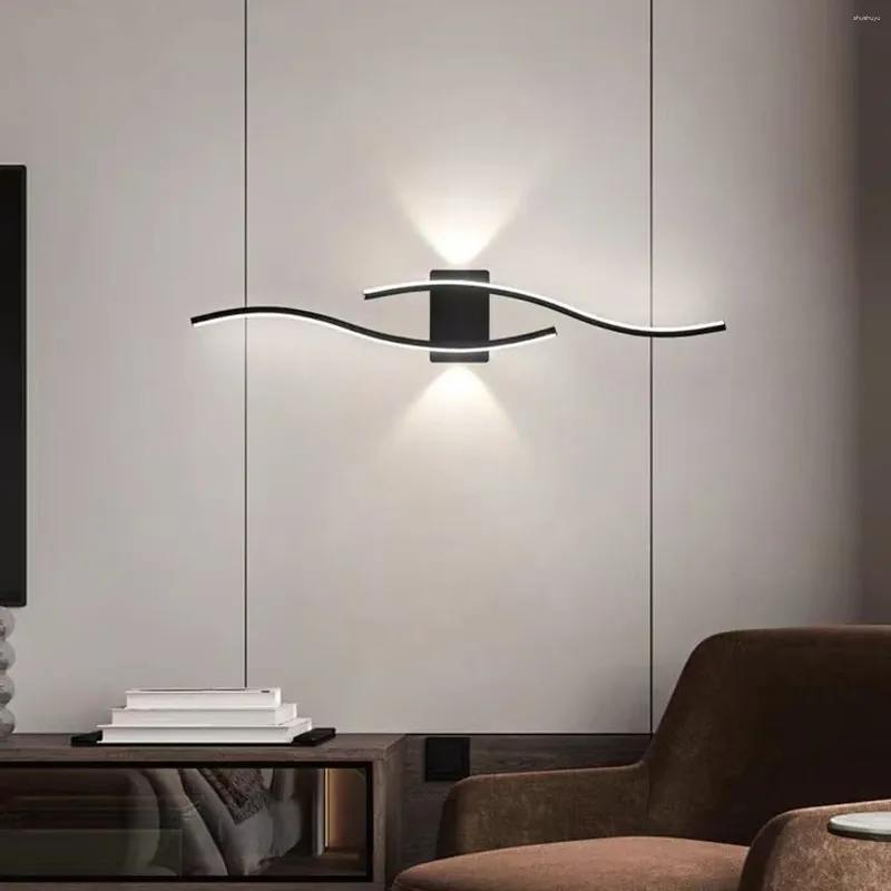 Wandlampe moderne LED LED LEGHLAGE SCHWARZE SCHLAFT LELLE Bad Eitelkeiten über den Spiegel für den Flur im Wohnzimmer