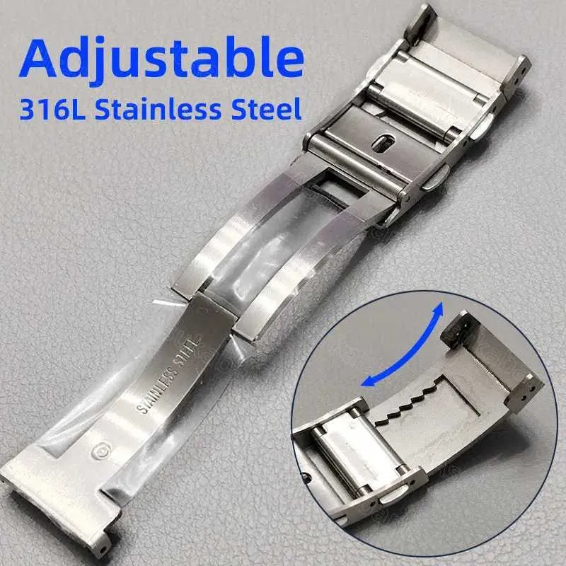 Watch Bands Luxury 316L stainless steel adjustable buckle suitable for precision work suitable for citizen buckle metal polished brush buckle Q240510