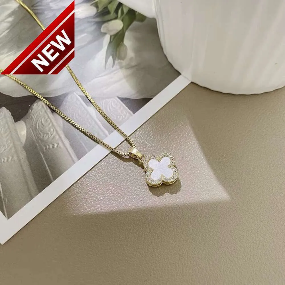 Новое ожерелье Van Clover Luxury Designer Анти чувствительность и удержание цвета двойное ожерелье клевер