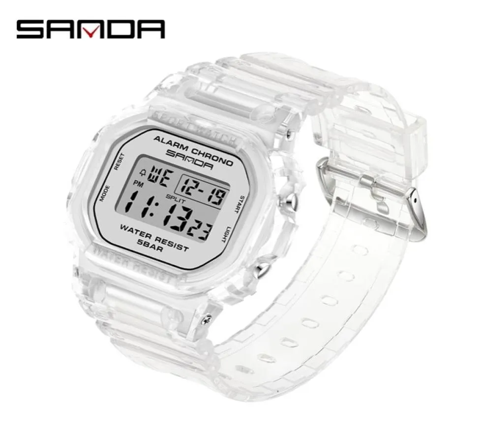 Sanda Fashion Sport Femmes Transparent STRAP LED Clock numérique Dames Match Electronic Reloj Mujer Regio Feminino 2009 2019176480155