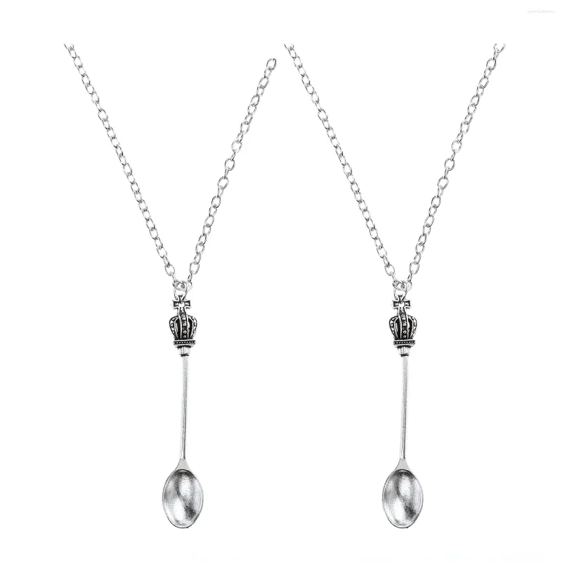 Colliers pendants 2 pcs couronne collonne collacess collacces chaîne bijoux classiques cadeaux