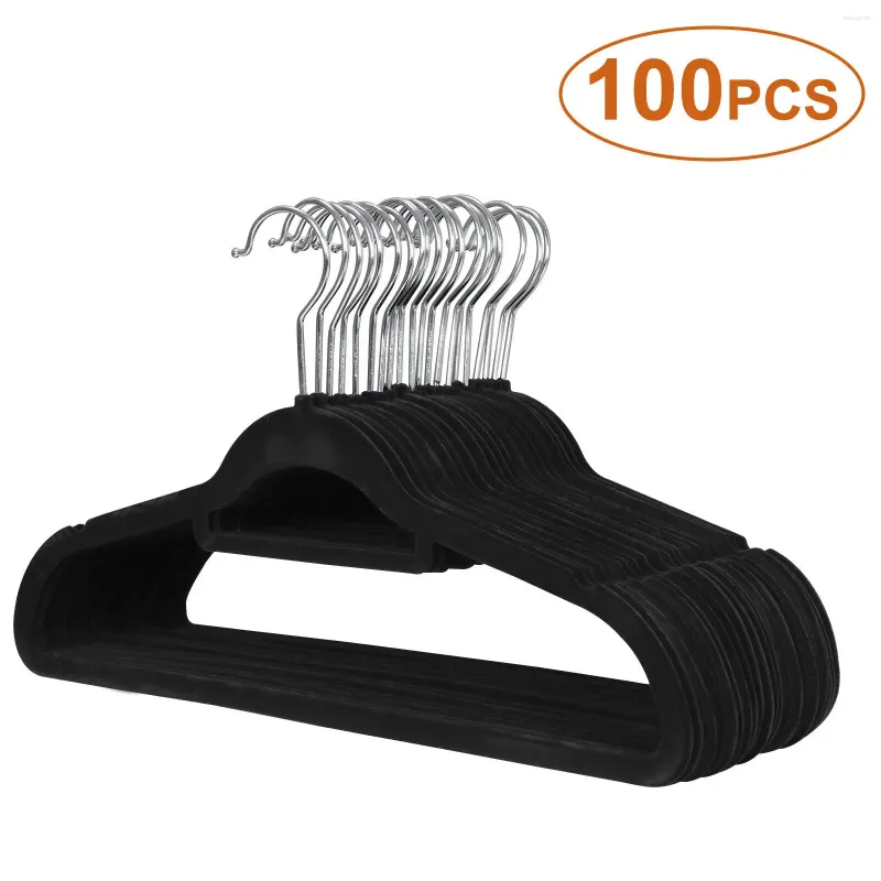 Ganci da 100 pezzi in velluto premium robusto rotable per abiti/ camicia/ pantaloni