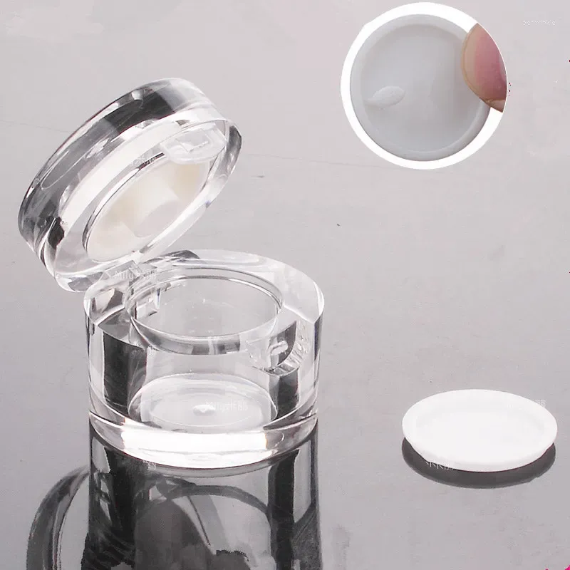 Bouteilles de rangement 100pcs 5G Jar cosmétique transparent en acrylique vide Pot de maquillage de maquillage de maquillage de sous-coffre