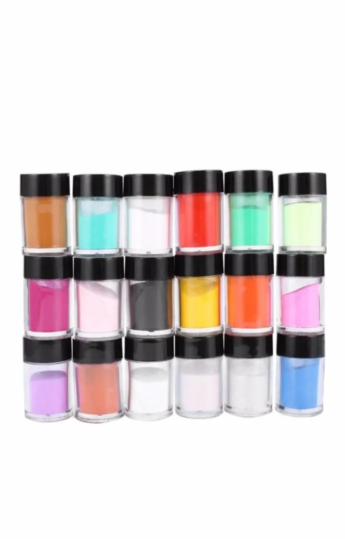 18 couleurs nail art acrylique poudre décorer la manucure poudre en acrylique en gel uv kit de vernis à ongles