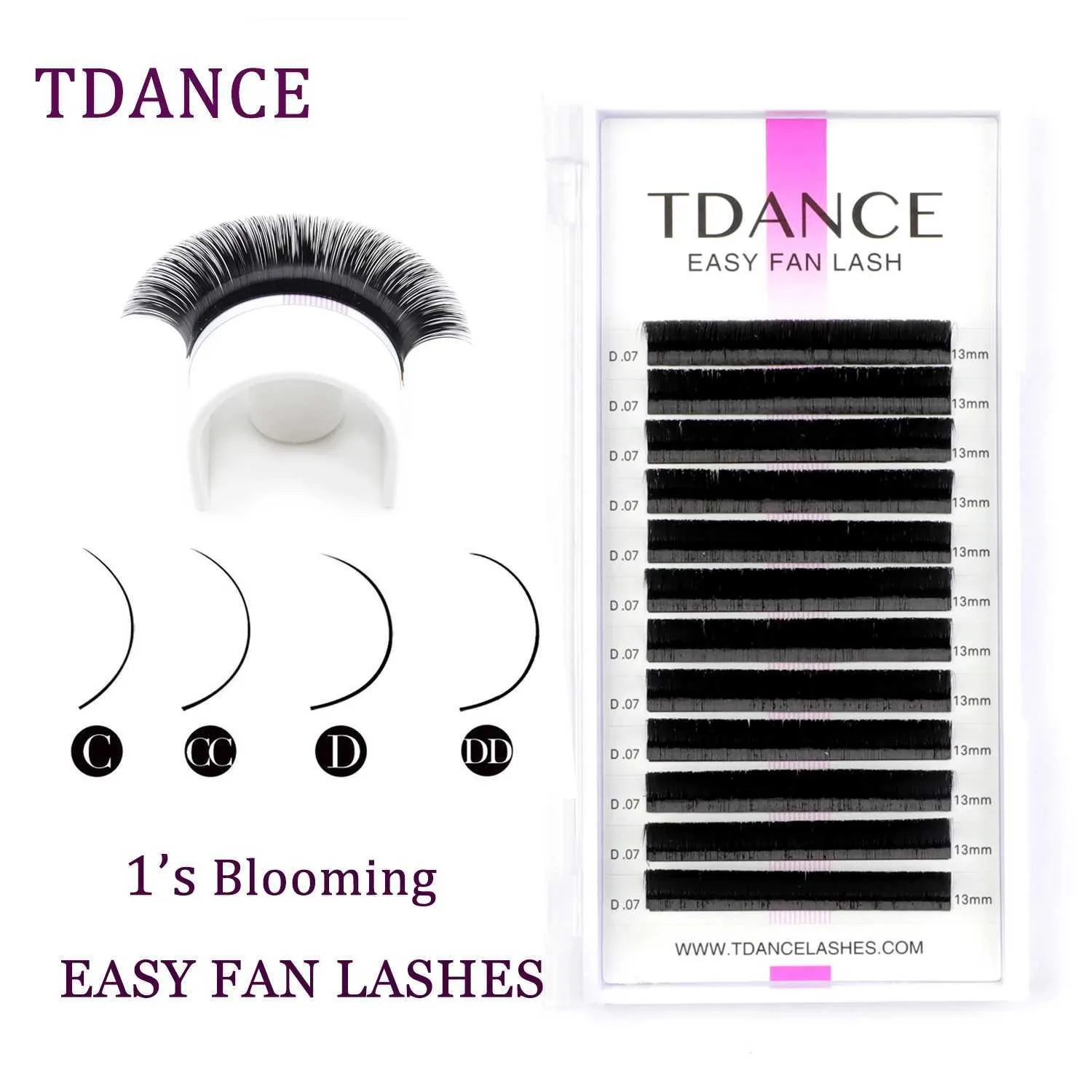 False Eyelashes TDANCE Easy Fan eyelashes artificial mink eyelash extensions quick blooming automatic soft volume natural makeup Q240510