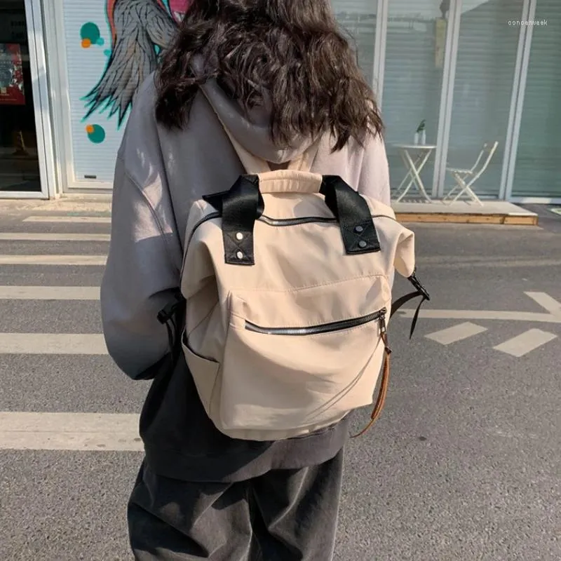Backpack Casual Nylon Women Larege Capacidade de Livros de Viagem Bolsa para meninas adolescentes bolsa de sacola