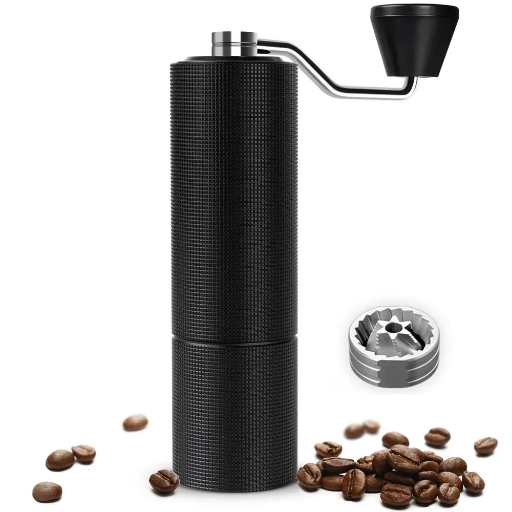 Manual CNC Coffee Grinder Burr Inside High Quality Handle Design Portable Hand With Double Bean Grinding 240507