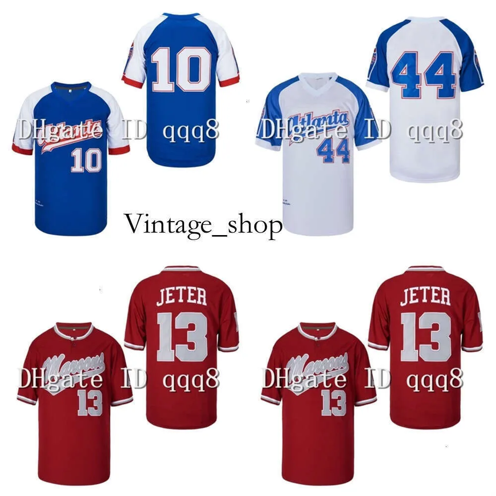 Vin Top Quality 1 Derek Jeter Amateur Kalamazoo Maroons Jersey Jersepe Jersper Jones Hank Aaron Atlanta Black Cracker