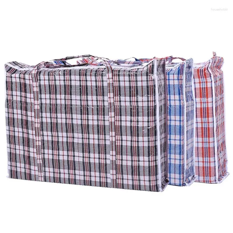 Storage Bags 5pcs/lot Reusable Plastic Jumbo Laundry Zipped Large Strong Shopping Home Bag