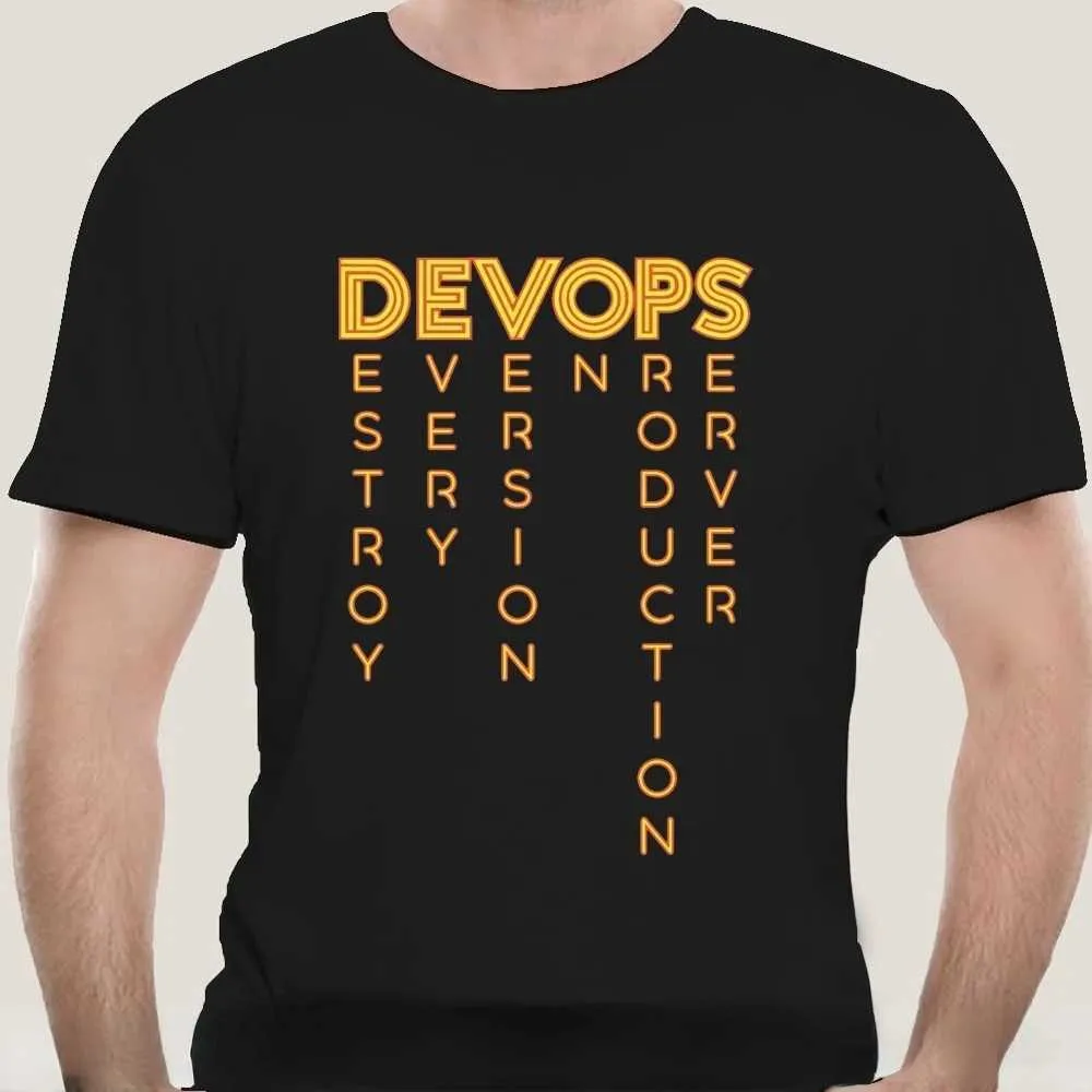 Herr t-shirts roliga programmerare t-shirt devops Devops- den verkliga definitionen av Devops t Devops Computer Nerd GK Programmer Sarcastic Shirts T240510