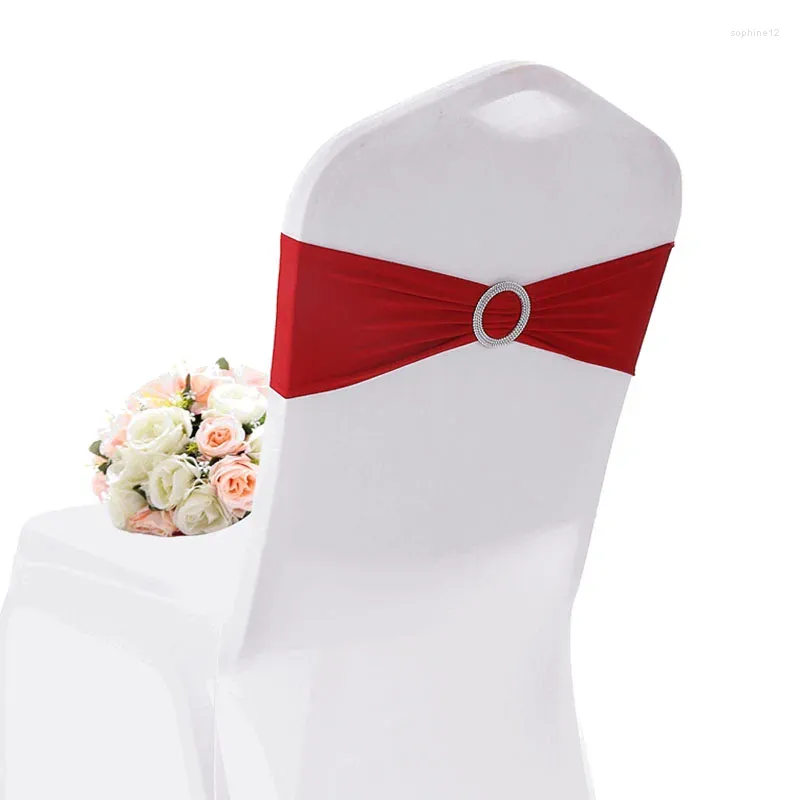 Couvre-chaises Bands à manger extensibles avec curseur de boucle pour décorations de mariage