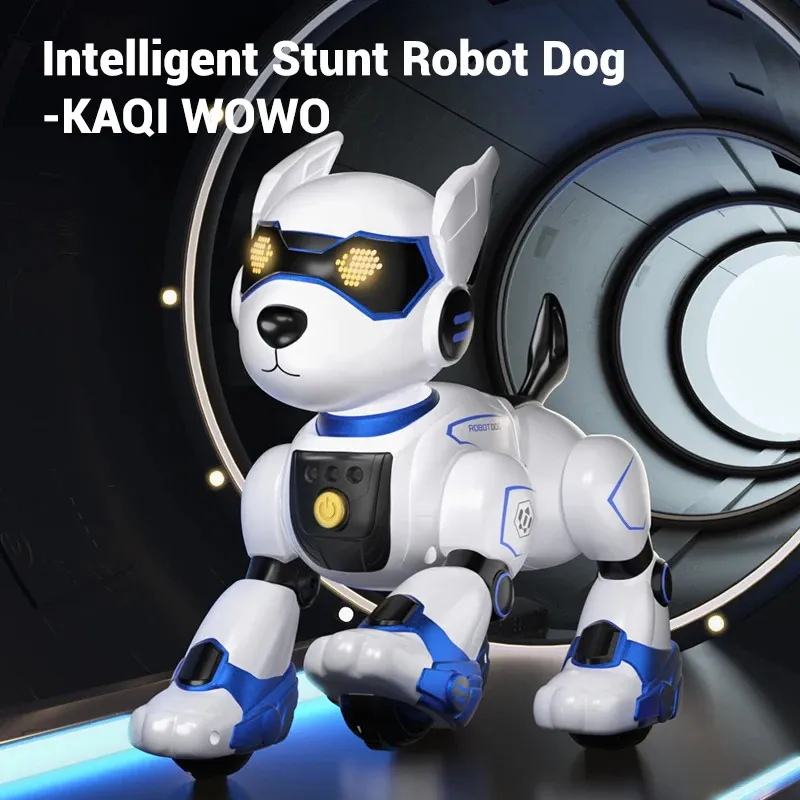 R27 Intelligence Electronic Pets Robot Dog 24g RC Stunt Voice Command Programmable Touchgestture Sense Music Dance Toys 240511