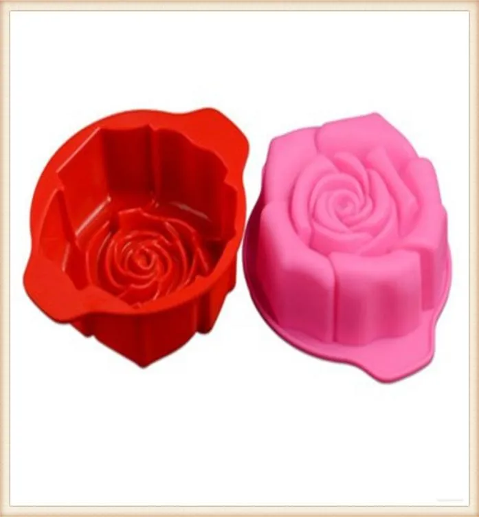 Enhål Rose Flower Mousse Cake Mold Silicone Soap Mold For Handmade Soap Candle Candy Bakeware Baking Mögel Köksverktyg IC1224476