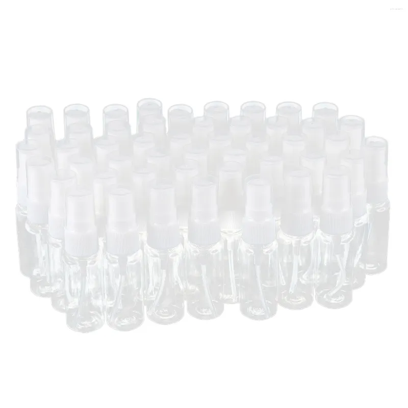 Storage Bottles 50-pack Empty Clear Plastic Fine Spray With Microfiber Cleaning Cloth 20ml Refillable Container Perfect For