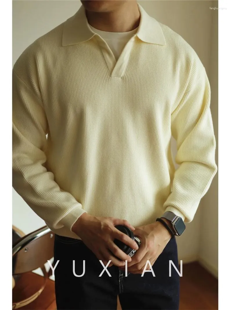 Męskie swetry Polo Yuxian wypoczynek Pullover V-dółka