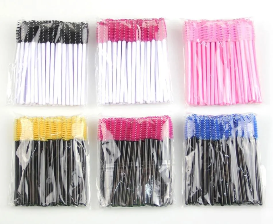 Tamax MW001 50Pack Disposable Eyelash Mascara Brushes Wands Applicator Makeup Brush Kits Pink Dropship acceptable full in stock3124847