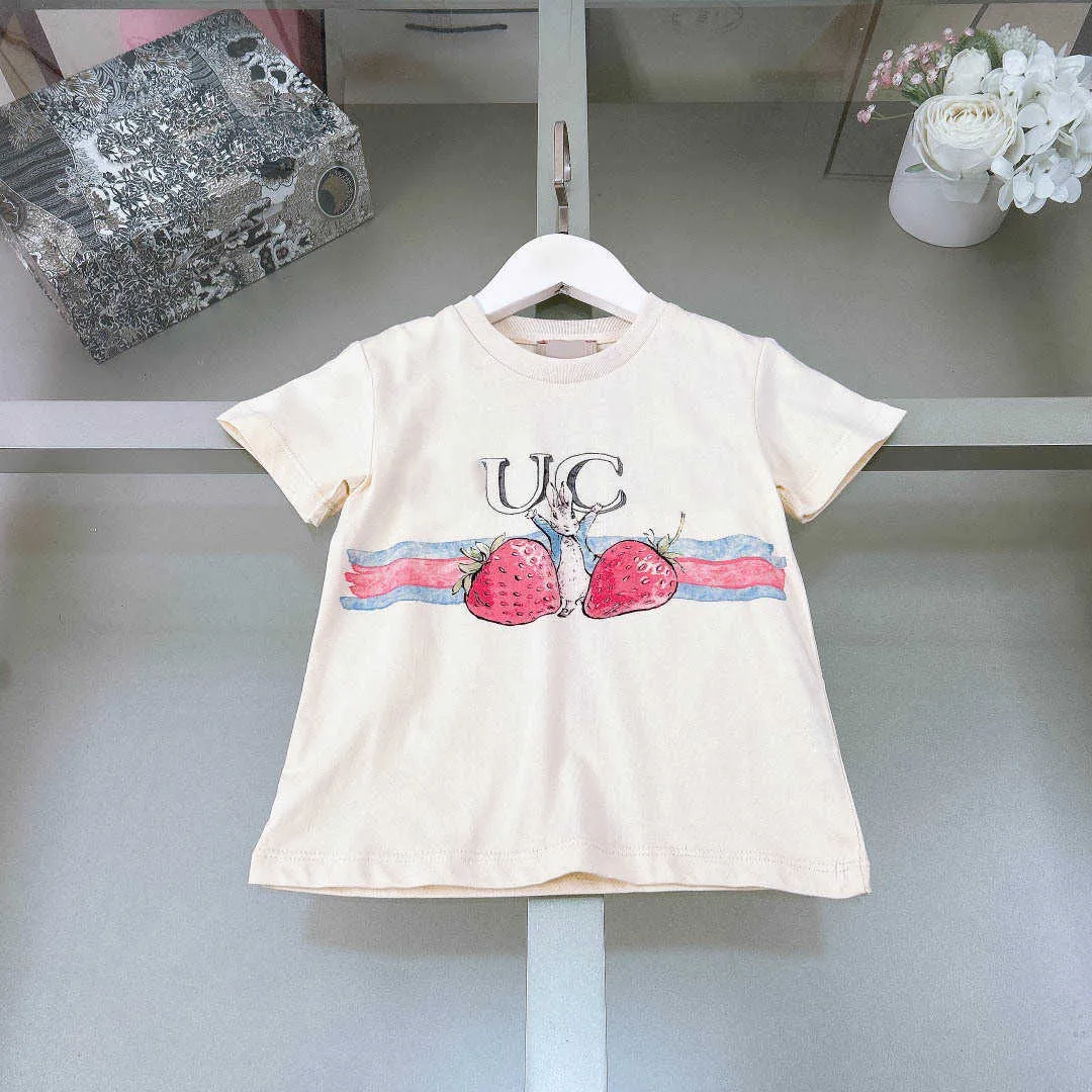 Fashion bébé t-shirts Red Apple Match Cotton Girls Boys Corchons à manches courtes Designer Kids Vêtements Enfant d'été Tees