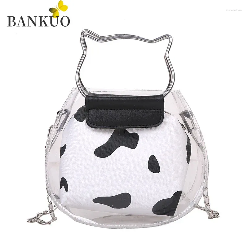 Sacs à bandouliers Bankuo Femme à printemps Transparent Bag de gelée de cuir Pu Leather Modèle Chaîne Fashion Habit Handsbags C312