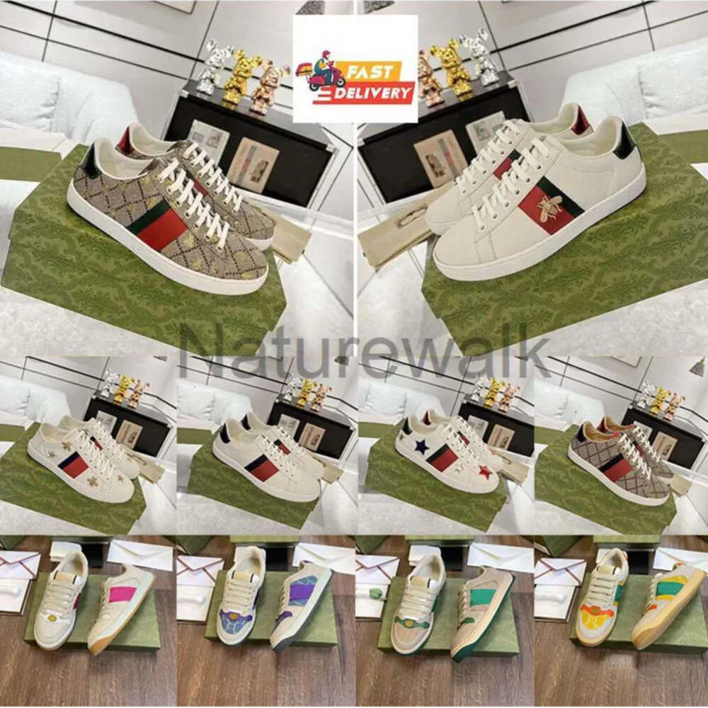 2024 Designer Chaussures décontractées Balette Ace baskets Low Womens Shoe Sports Trainers Tiger Broidered Black White Green Stripes Walking Mens Mens 1977 Sneakers Sneakers