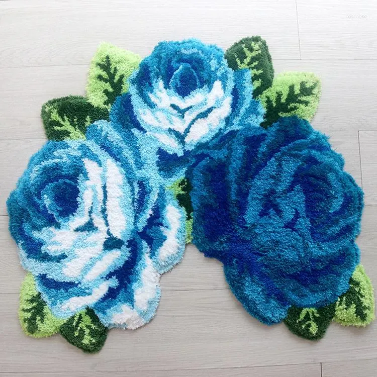 Tappeti tappeti da blusestrool 3D in 3D Resistente a mano per il bagliore del bagno rosa tappeto per pavimento spesso tappeto da letto da letto per il soggiorno