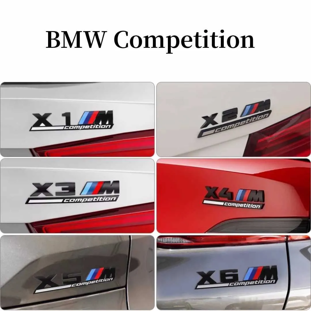 Andra interiörstillbehör Glossy Black Competition Bar understrukna Emblem för BMW Thunder Edition M1 M2 M3 M4 M5 M6 M7 M8 X3M X4M X5M X6M CAR TRUNK STACKER T240509