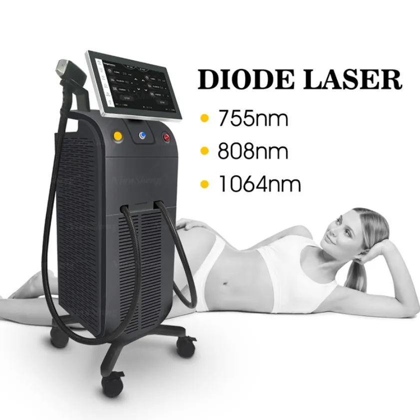 Máquina a laser ICE ICE PLATINUM DIodo Máquina de remoção de cabelo de 3 ondas 15,6 polegadas Android System 600-2000W de alta potência
