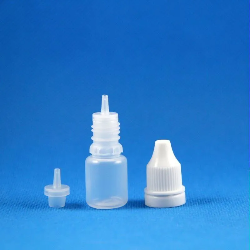 100 uppsättningar 5 ml plastdropparflaskor Tamper Evidence Cap Långt tunt nålspets munstycke för E Liquid Drop Vapor E-Liquide 5 Ml PJijn Aaihr