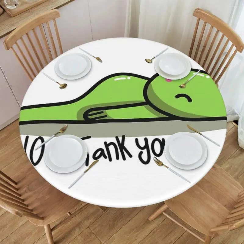 Tableau de nappe de grenouille paresseuse rond en fibre de fibre décorative avec sangle élastique