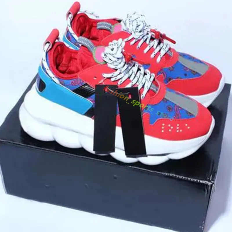 2024 Chain Reaction Women Men Designer Running Shoes Casual Luxury Brand Platform Sneakers Gummi Suede High Quality Cherry Bluette Fashion Sports Trainers S6