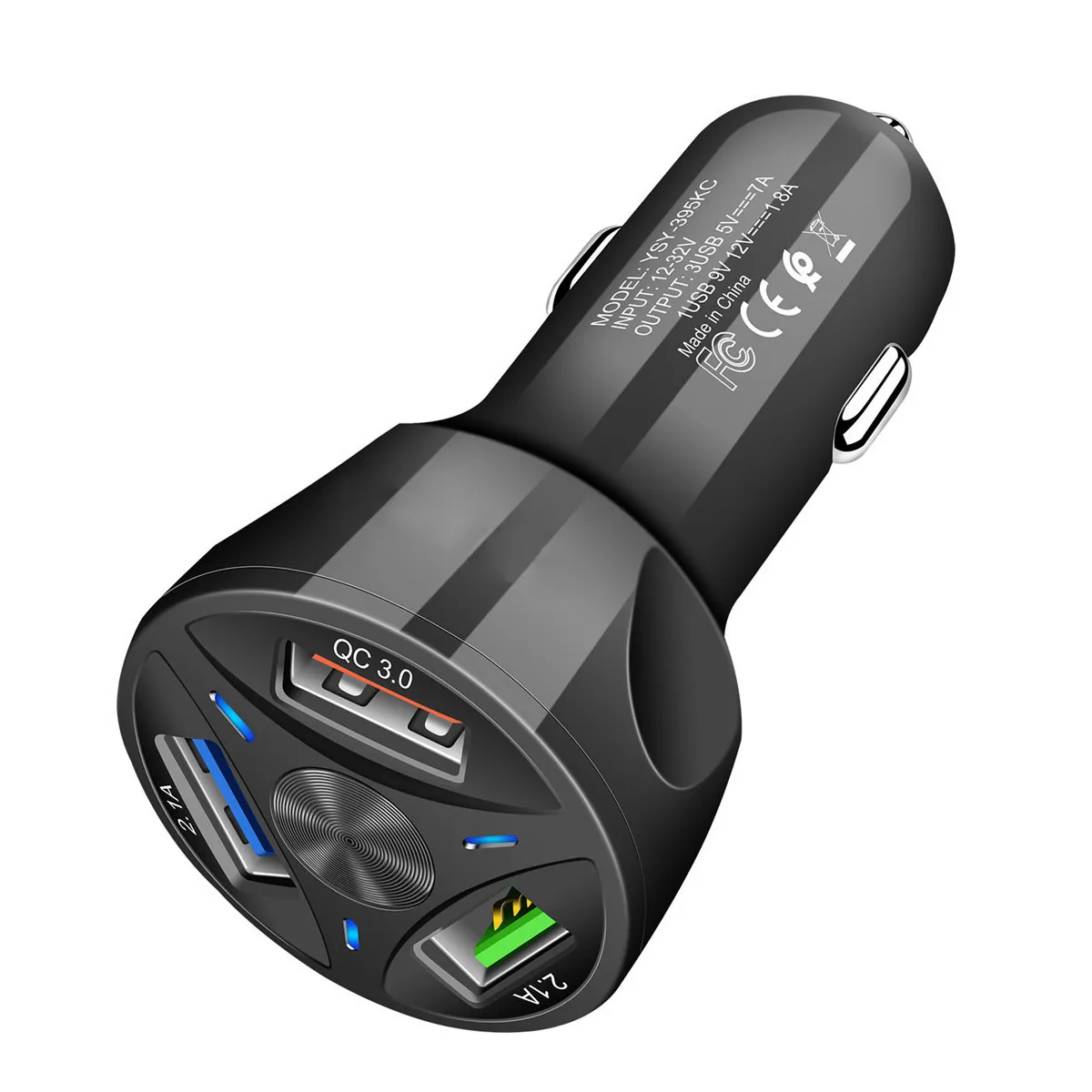 3a carregador de carro USB Quick Charge 4.0 Universal 18W 3 Porta para Samsung iPhone 11 em carro de carregamento rápido com caixa de varejo com caixa de varejo